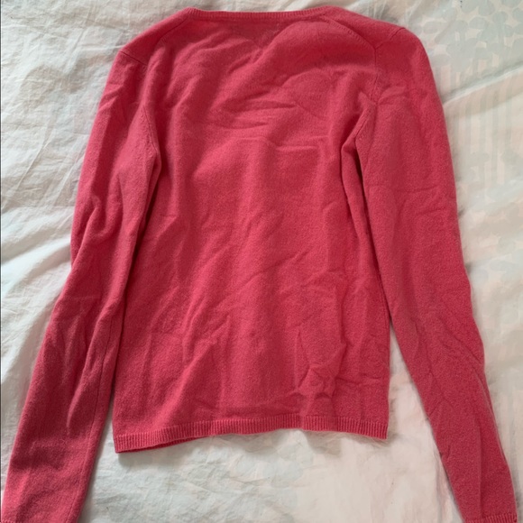 PINK CASHMERE V NECK SWEATER - Picture 2 of 4